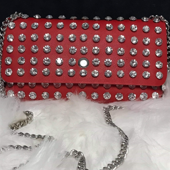 Red Crystal Studded Convertible Fanny Pack - Picture 7 of 8